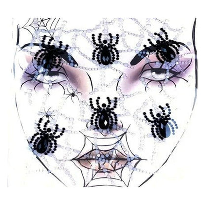 Halloween Face Stickers - Party Horror Grimace Decorations, Acrylic Gem Temporary Tattoo Stickers
