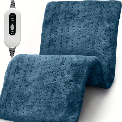 Soft Flannel Electric Heating Pad – 12”x24” Wrap with 4 Heat Settings, Auto Shut-Off, Fast Heating, Machine Washable for Full-Body Relief