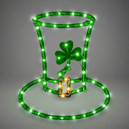 Lighted Irish Shamrock Window Decoration – 15" Radiant Green Silhouette Adds Festive Glow to St. Patrick’s Day Celebrations