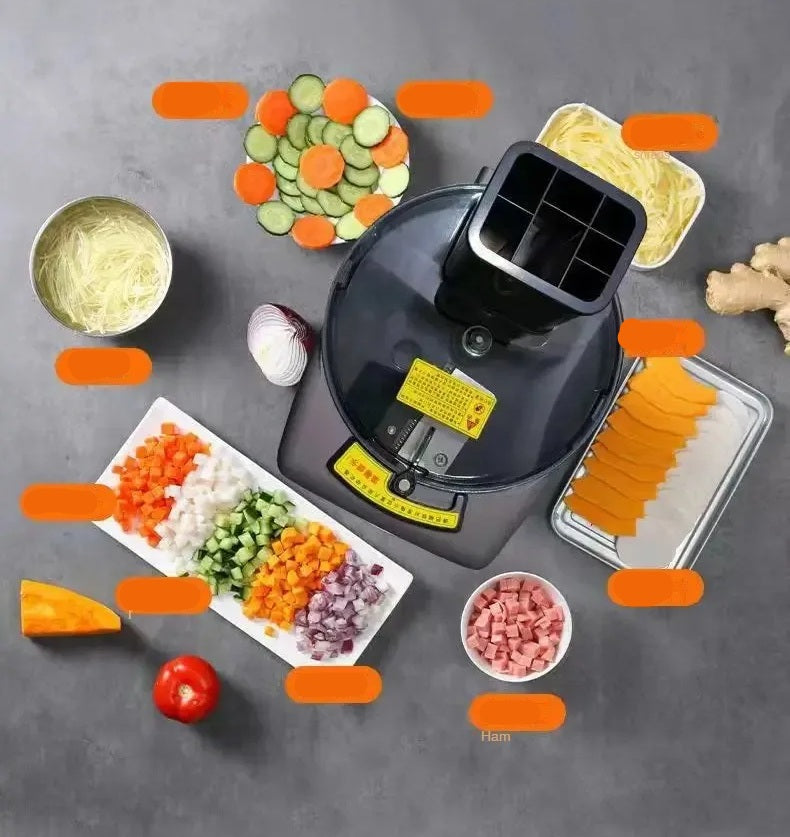 Commercial Vegetable Cutting Machine – Automatic Slicer, Shredder, and Dicer for Carrots, Potatoes, and More, Perfect for Fast Professional Kitchens