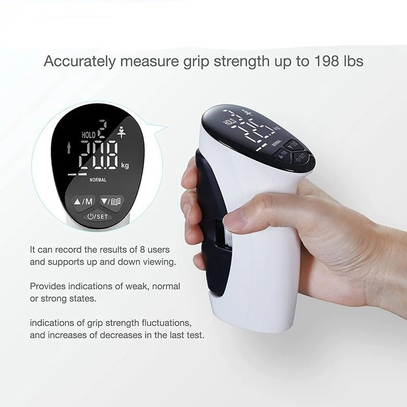 Digital Hand Grip Strengthener - Hand Grip Trainer with Auto-Capturing Digital Hand Dynamometer