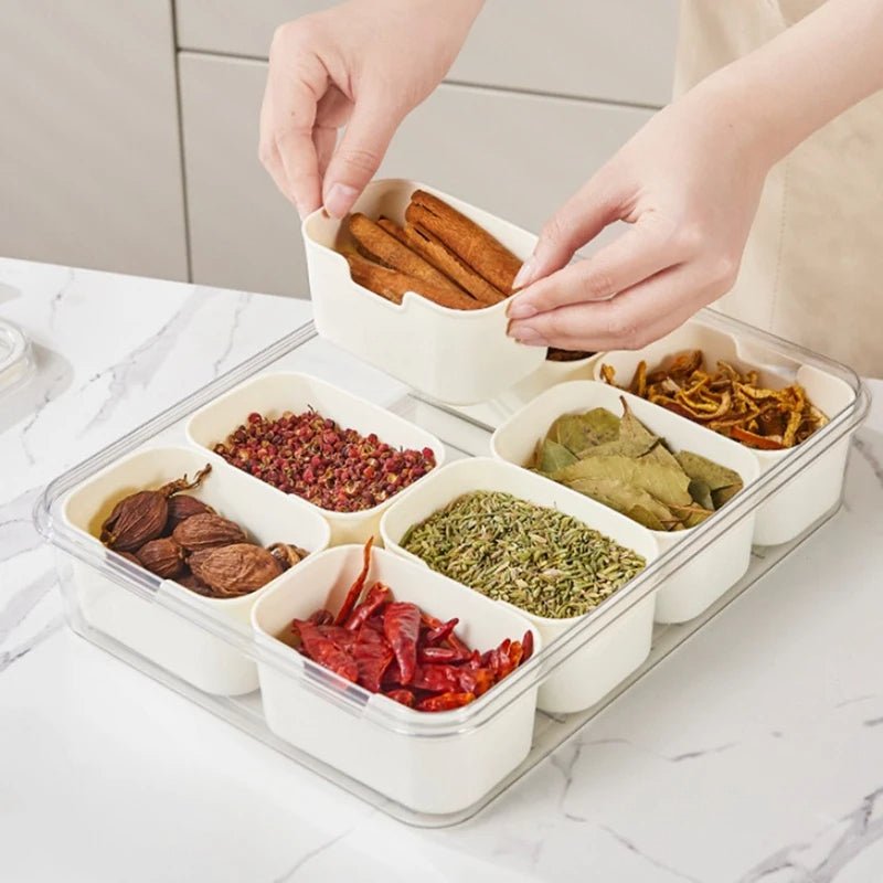 Divided Serving Tray – Portable Charcuterie & Snack Box with Lid & Handle for Sweets & Fruits