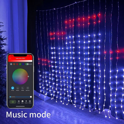 DIY Smart Curtain Lights - LED Curtain String Light, Lamp APP Remote Control Display