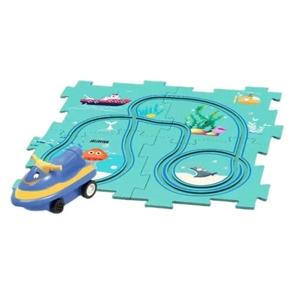 DIY Toys Children Rail Car - DIY Assemble Jigsaw Flexible Railway Track Parent-child Interaction Toy