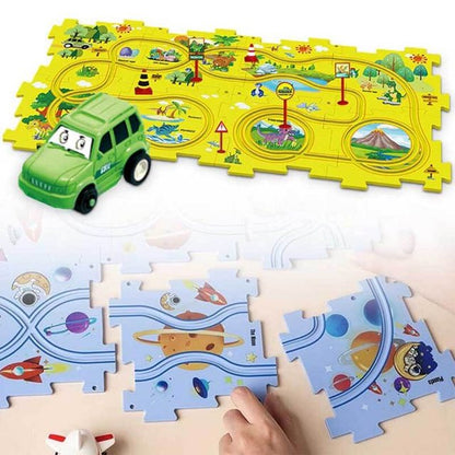 DIY Toys Children Rail Car - DIY Assemble Jigsaw Flexible Railway Track Parent-child Interaction Toy