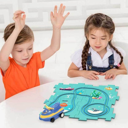 DIY Toys Children Rail Car - DIY Assemble Jigsaw Flexible Railway Track Parent-child Interaction Toy