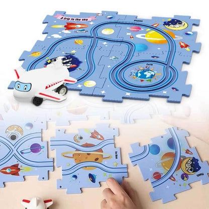 DIY Toys Children Rail Car - DIY Assemble Jigsaw Flexible Railway Track Parent-child Interaction Toy