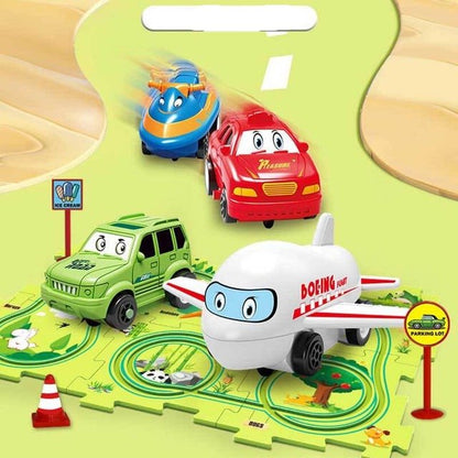 DIY Toys Children Rail Car - DIY Assemble Jigsaw Flexible Railway Track Parent-child Interaction Toy