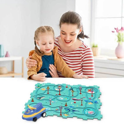 DIY Toys Children Rail Car - DIY Assemble Jigsaw Flexible Railway Track Parent-child Interaction Toy