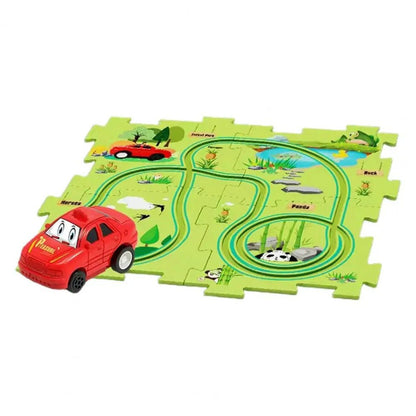 DIY Toys Children Rail Car - DIY Assemble Jigsaw Flexible Railway Track Parent-child Interaction Toy