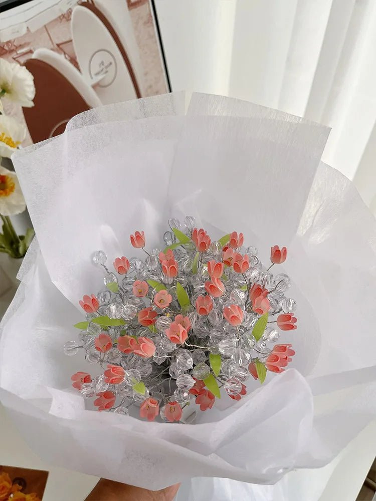 DIY Tulip Bouquet -  Handmade Flower Night Light, Artificial DIY Flower Bouquet with LED Lights