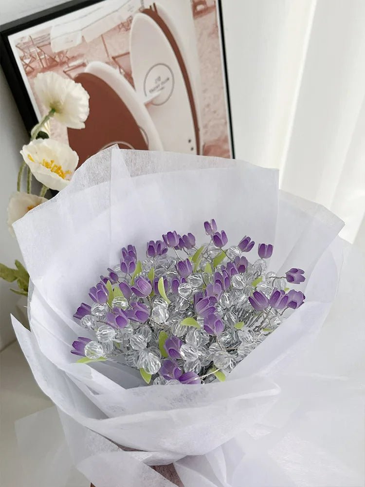 DIY Tulip Bouquet -  Handmade Flower Night Light, Artificial DIY Flower Bouquet with LED Lights