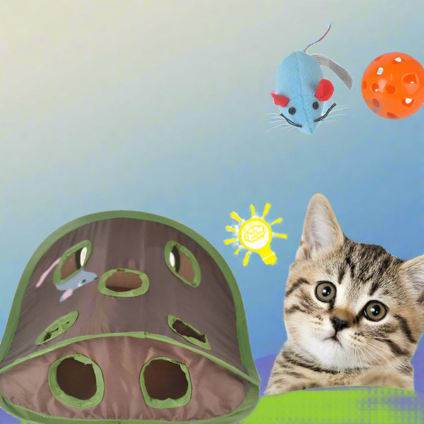 9-Hole Tunnel Cat Mice Game