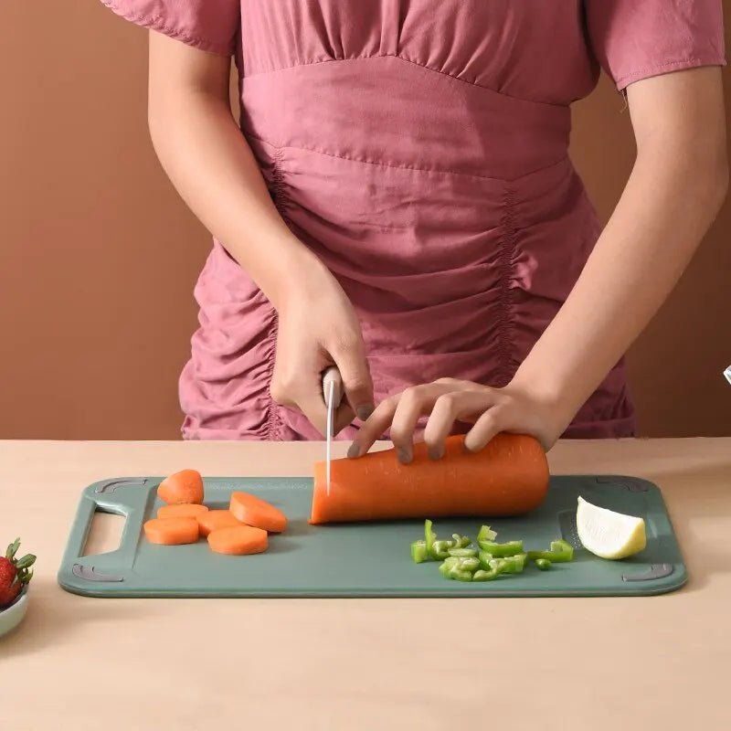 Dual-Sided Cutting Board – Stainless Steel & Plastic | Multi-Functional Design for Effortless Meat and Vegetable Prep