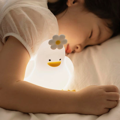 Duck LED Night Lamp – USB Rechargeable Silicone Light with Touch Sensor & Timer, Perfect for Kids' Bedrooms and Thoughtful Gifts