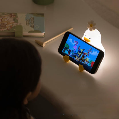 Duck LED Night Lamp – USB Rechargeable Silicone Light with Touch Sensor & Timer, Perfect for Kids' Bedrooms and Thoughtful Gifts