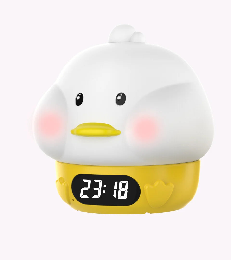 Night Light & Digital Alarm Clock Duck or Bunny Design – Cute Bedside Timer for Kids' Room