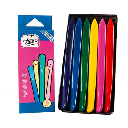 Triangle Crayon Set - Colorful Non-toxic Paint Wax Triangle Stick Crayons - Durable Anti-Roll & Non-Sticky