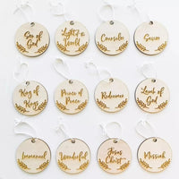 Names Of Jesus Jesus Advent Ornaments Christmas Hanging Decoration