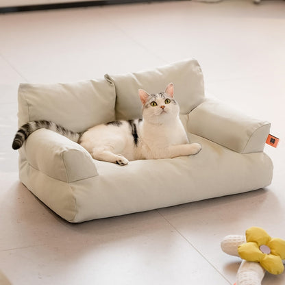 Cozy Pet Sofa Bed for Cats & Small Dogs- Soft Washable Cushion with Non-Slip Base for Up to 25lbs of Furry Comfort