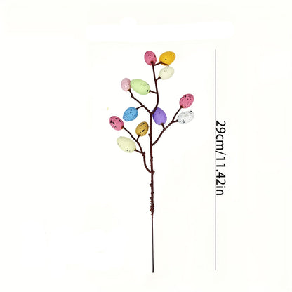 Spring Floral Easter Egg Plug-In Ornaments – 3/6/12pcs Miniature Eggs for Festive Floral Arrangements and Home Party Decor