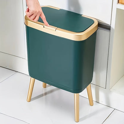Raised-Leg Trash Can – 15L Odor-Resistant Sorting Bin with Lid for Kitchen, Office, Bathroom & Multi-Purpose Organization