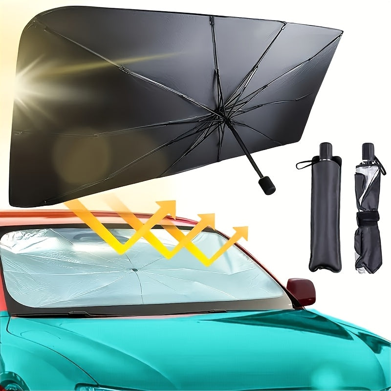Portable Folding Windshield Sunshade – Universal Automobile Sun Block with Heat Insulation, UV Reflection, and Easy In-Car Storage Design