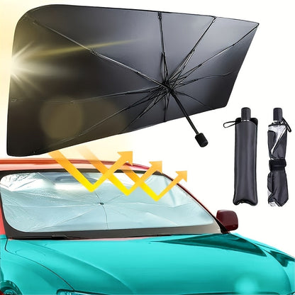 Portable Folding Windshield Sunshade – Universal Automobile Sun Block with Heat Insulation, UV Reflection, and Easy In-Car Storage Design