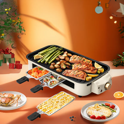 Smokeless Indoor Electric Grill - 1500W Portable BBQ Station with Non-Stick Plate, Dishwasher Safe for Easy Kitchen Use