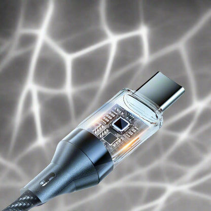 High-Speed Power Delivery USB-C Charging Cable – 120W Cord for Rapid Charging and Data Sync with Real-Time Speed Display