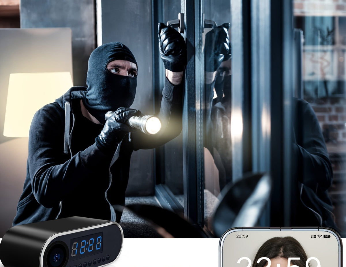 Mini Camera Clock with WiFi – 1080p Indoor Home Security Camera Built Into a Working Desk Clock, microSD Card Not Included