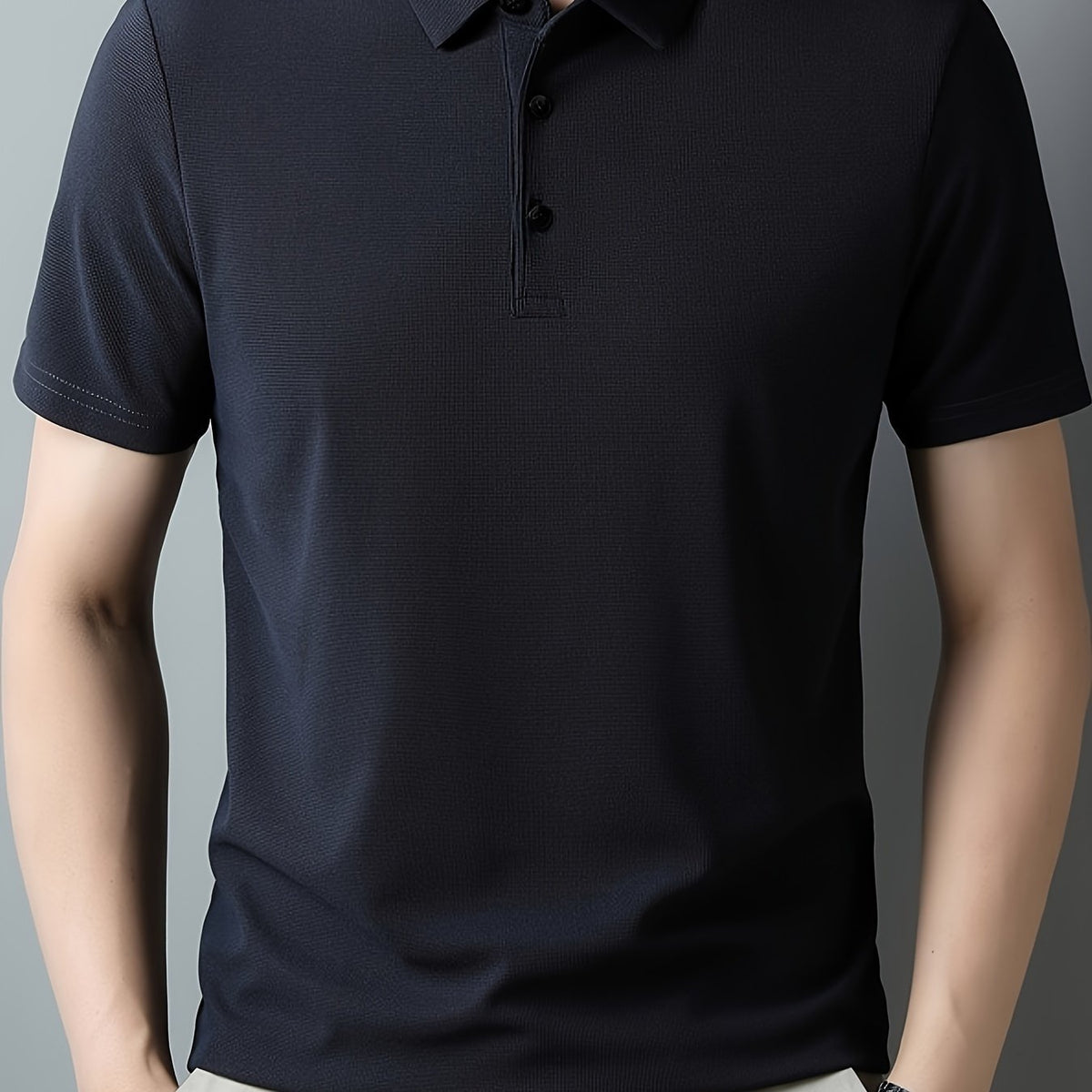 Men’s Short Sleeve Henley Shirt – Casual Lapel Collar Golf Top, Breathable Summer Sportswear for Outdoor Activities