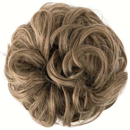 Messy Curly Hair Bun Extension – Voluminous Synthetic Elastic Chignon Scrunchie for Effortless Updo, Instant Volume & Natural-Looking Glam Hairpiece for Women