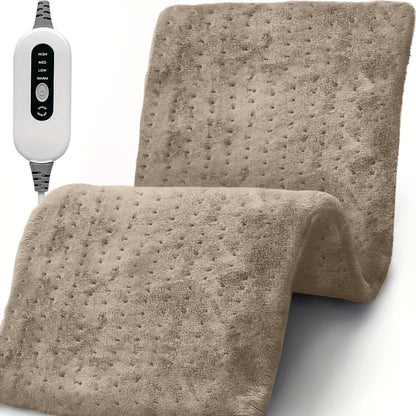 Soft Flannel Electric Heating Pad – 12”x24” Wrap with 4 Heat Settings, Auto Shut-Off, Fast Heating, Machine Washable for Full-Body Relief