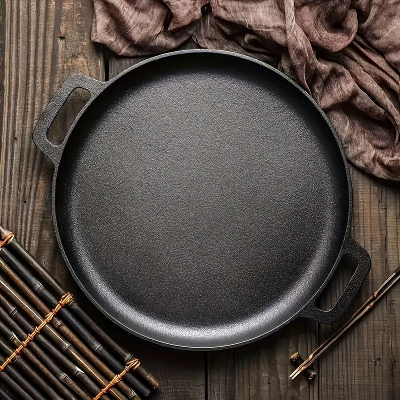 Cast Iron Griddle Grill – Durable Reversible Pan for Searing, Baking, and Grilling Indoors or Over Open Flames Outdoors
