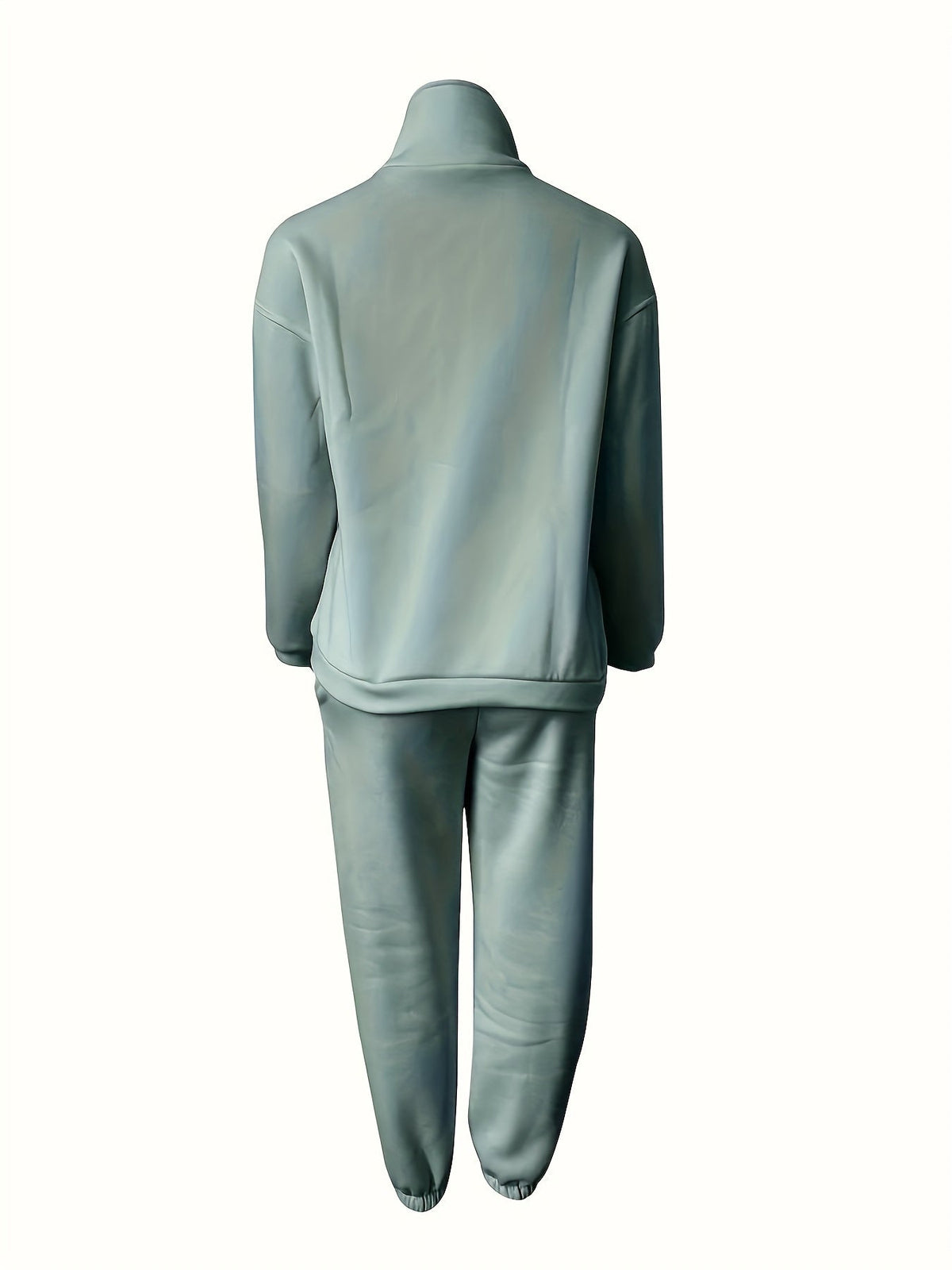 Women’s Two-Piece Zip Sweatshirt & Pants Set – Long Sleeve Casual Lounge Outfit with Elastic Waist Design