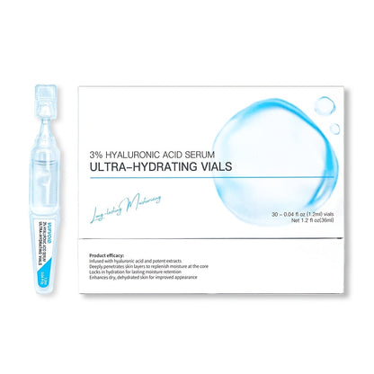 Hyaluronic Acid Serum – Portable Vials with 4D Hydration for Deep Moisturizing, Firming, Wrinkle Reduction, and Revitalizing Skin for Radiant, Youthful Glow