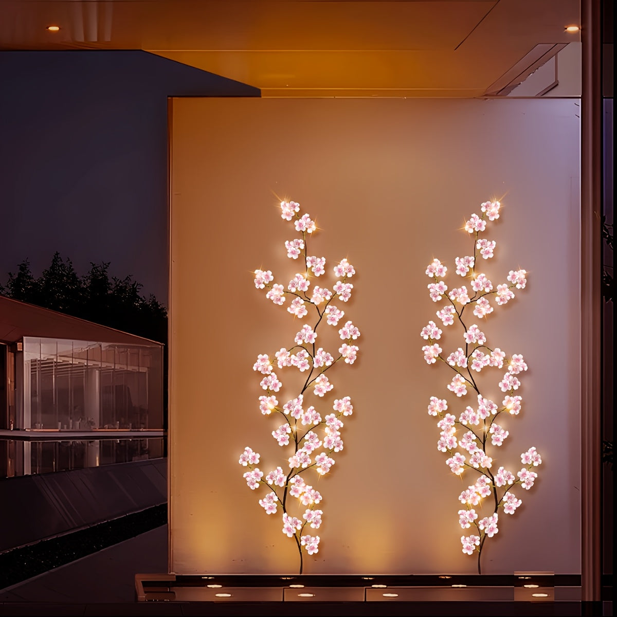 LED Cherry Blossom Branch Lights – 100m USB Powered Floral String Lights for Weddings, Bedrooms, Parties, and Festive Décor