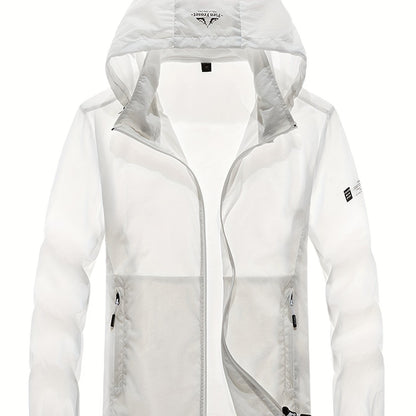 Men’s Lightweight Sun Protection Jacket – Quick-Dry Hooded Outdoor Windbreaker for Running, Hiking & Summer UV Defense