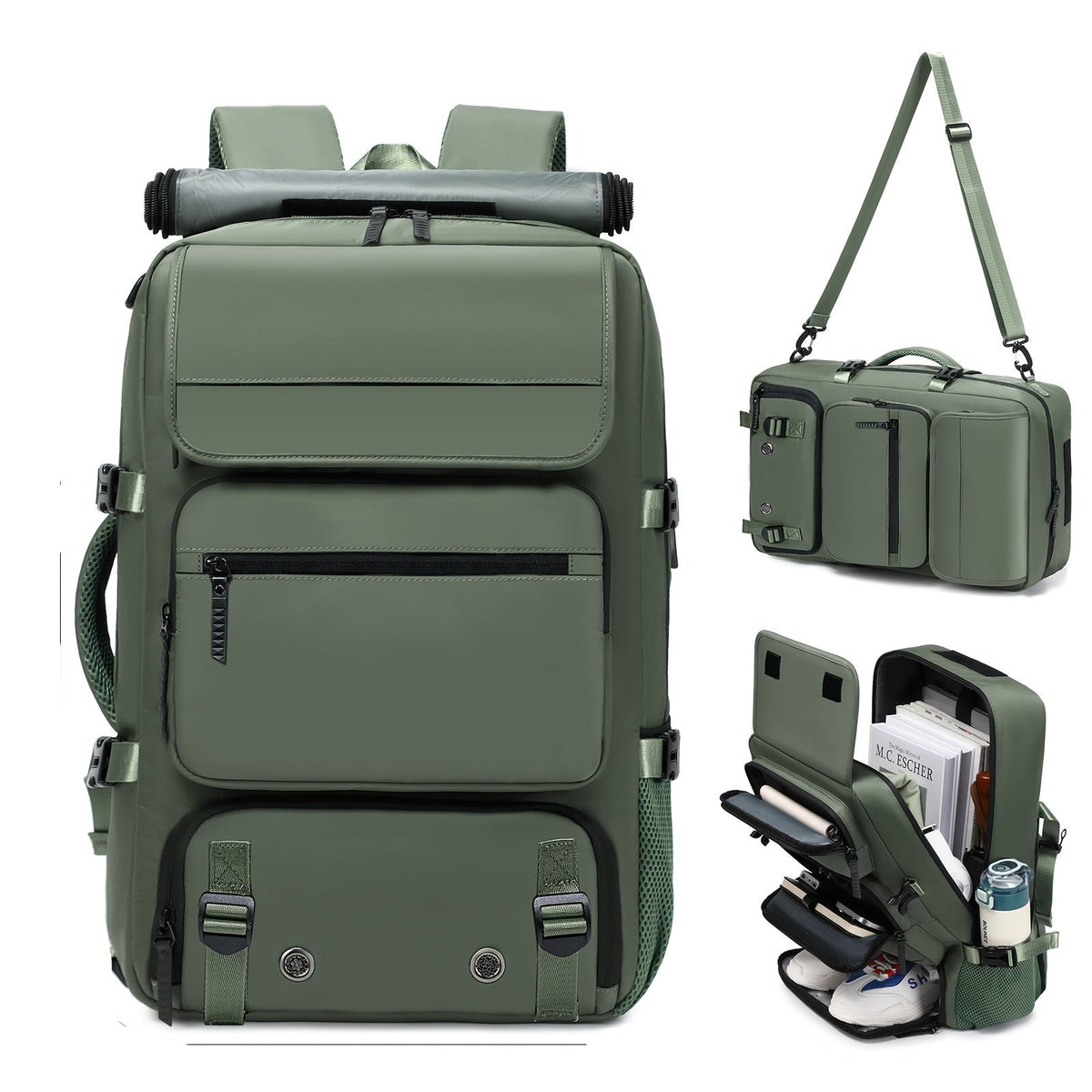 Large-Capacity Travel Backpack with Shoe Compartment – Lightweight Laptop Daypack with Charging Port, Multi-Functional 3-in-1 Design for Travel, Business, and Outdoor Adventures