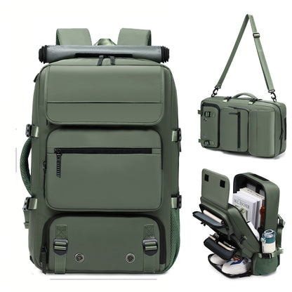 Large-Capacity Travel Backpack with Shoe Compartment – Lightweight Laptop Daypack with Charging Port, Multi-Functional 3-in-1 Design for Travel, Business, and Outdoor Adventures