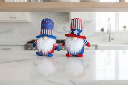 Patriotic Independence Day Gnome Plush Doll – Stars and Stripes Decorative Dwarf for 4th of July Home Displays