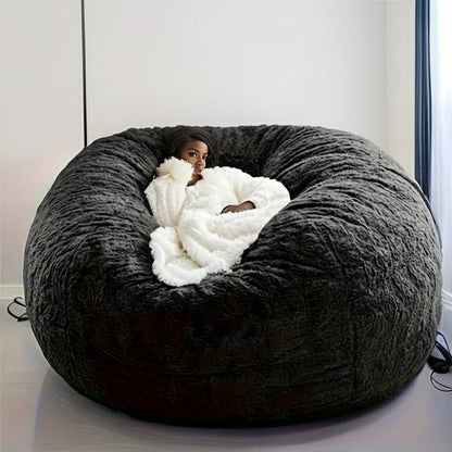 Soft Fluffy Plush Sofa Bean Bag Chair Cover – Faux Fur Slipcover for Cozy Seating, Living Room Decor, Gaming and Lounge Comfort (No Filling Included)