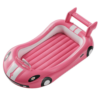 Inflatable Kids Travel Bed – Portable Sleeping Mattress with Raised Sides and Hand Pump for Camping, Hotels, and Home Use