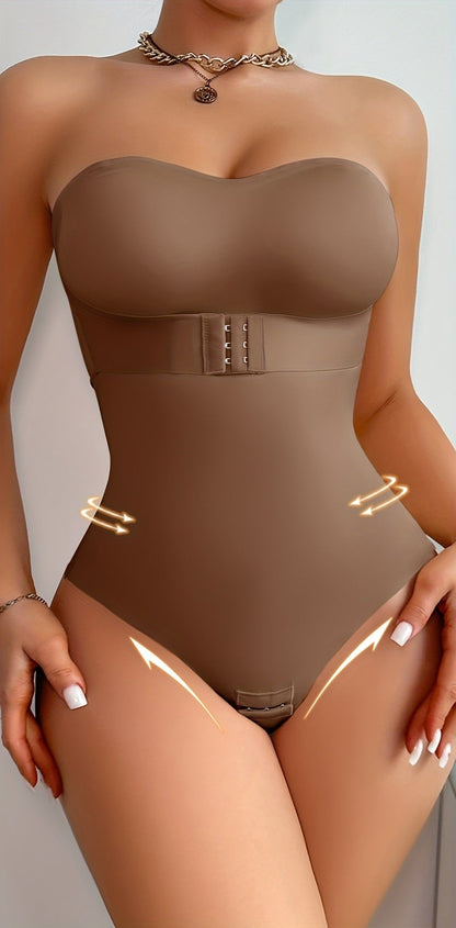 Women’s Full Body Shapewear Bodysuit – Seamless Slimming Underwear with Hip Liner, Waist Cincher, and Comfortable Braless Design