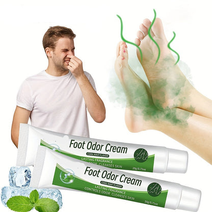 Natural Mint Foot Odor Cream – 2 Pack Refreshing Deodorizing Treatment, Moisturizing Foot Care, Eliminate Odors, Keep Feet Cool, Soft, and Comfortable All Day