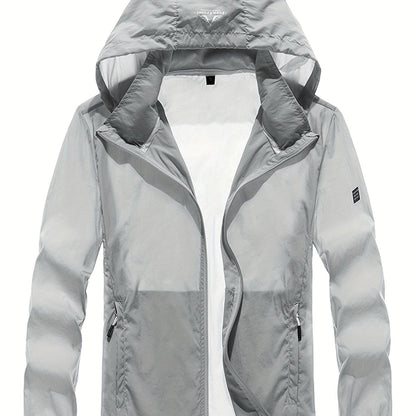 Men’s Lightweight Sun Protection Jacket – Quick-Dry Hooded Outdoor Windbreaker for Running, Hiking & Summer UV Defense