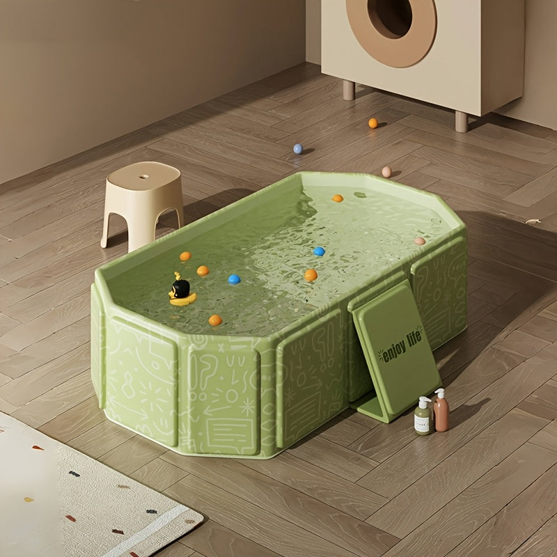 Kids Portable Collapsible Bathtub – Odor-Free, Space-Saving PVC Bath Tub with Anti-Slip Base, Ideal for Home or Travel for Ages 0–8