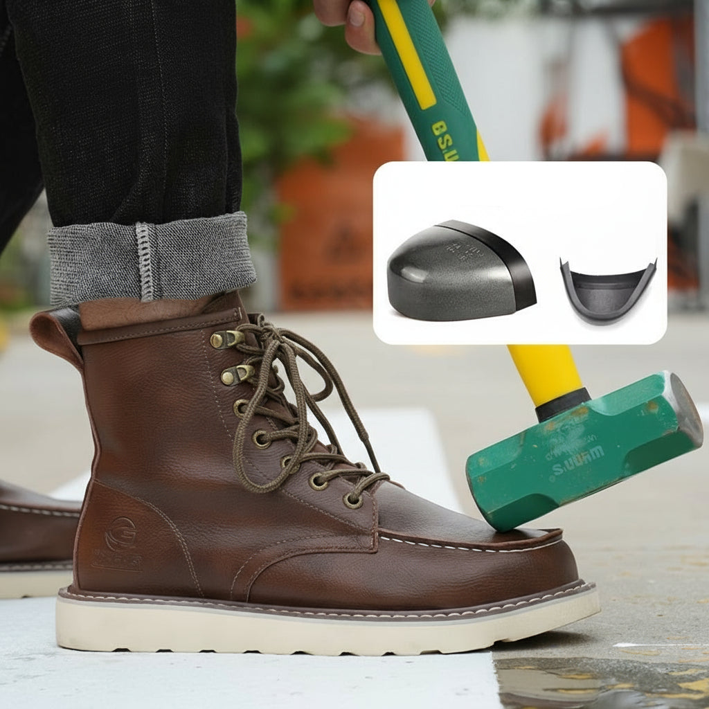 Men’s Classic High-Top Work Boots – Anti-Smash & Anti-Pierce Safety Shoes with Retro Outdoor Design