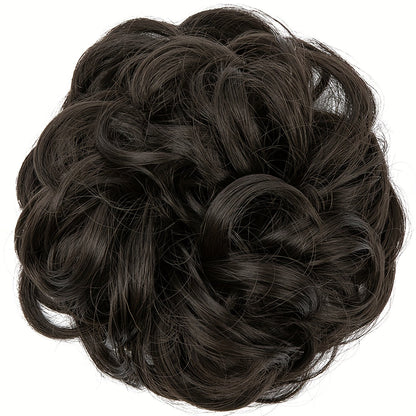 Messy Curly Hair Bun Extension – Voluminous Synthetic Elastic Chignon Scrunchie for Effortless Updo, Instant Volume & Natural-Looking Glam Hairpiece for Women